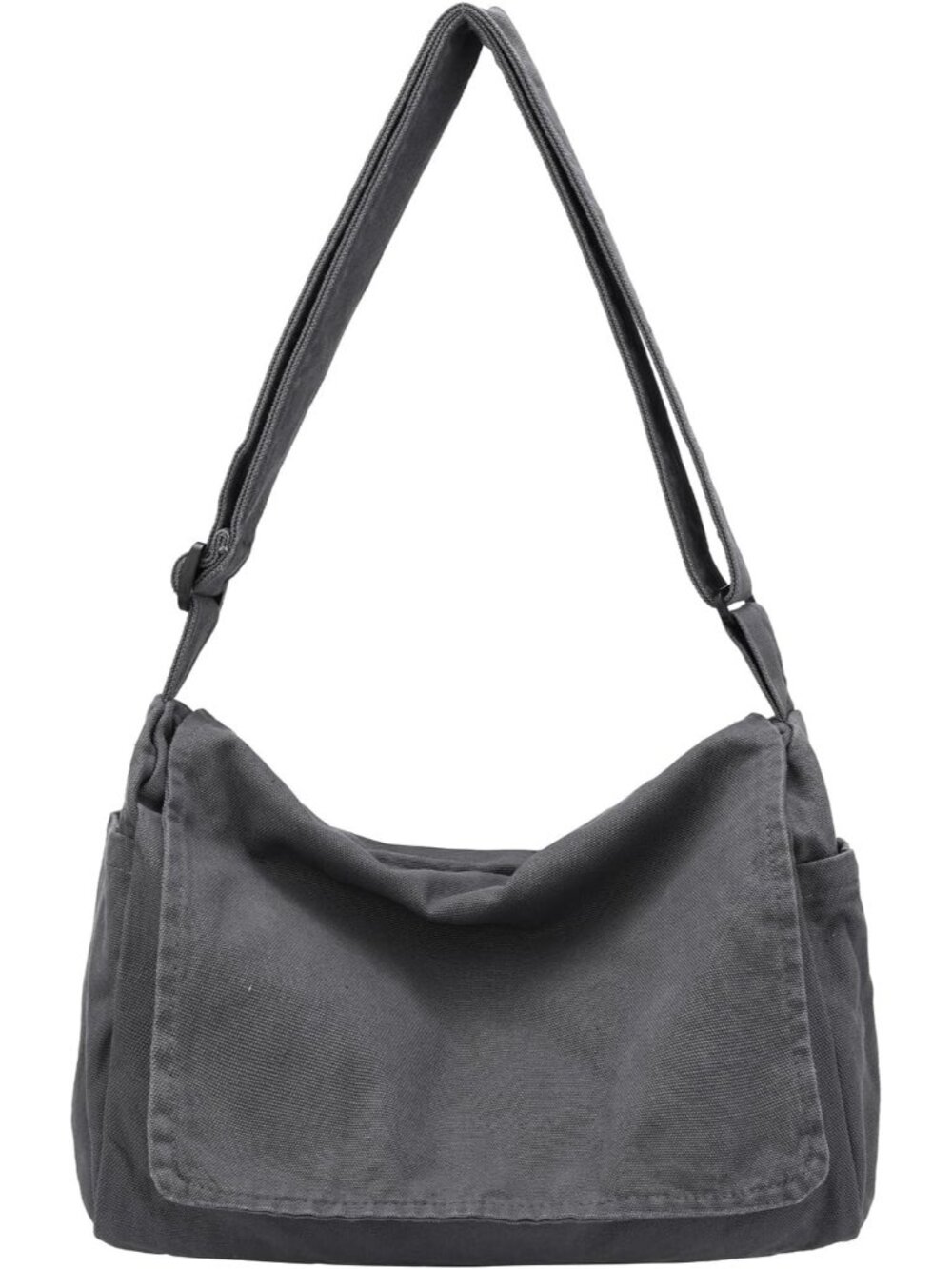Women's A-Dark Grey Zipper Casual Sling Aesthetic Crossbody Shoulder Bag
